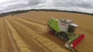 Barley and Straw at Coolmore. Claas Lexion 670 and John Deere T660i