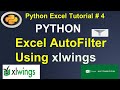 Python Excel Automation: Excel Auto Filter using Python xlwings #4