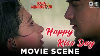 Aarti (Karisma) & Raja (Aamir) Kissing Movie Scene - Raja Hindustani | Romantic Scenes