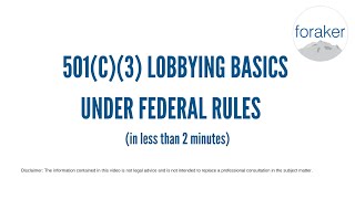 501(c)(3) Nonprofit Lobbying Basics