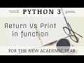 Return Vs Print in function of Python