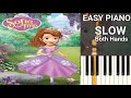 Sofia the First Theme Song (SLOW) Both Hands Easy Piano Tutorial