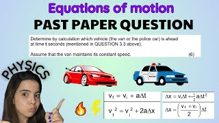 Grade 10 Mechanics: Equations of Motion Exam Question PART 1