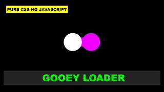 Css Loader | Html Css Loader | Css Animation Loader - No Javascript | Css Gooey Loader