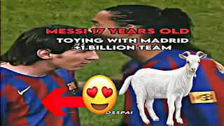 Messi 17 Years Old Toying with Real Madrid 1 Billion Team💲😱🐐😍🥵😂👌 #shorts #قصص