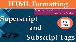 #️⃣📢📣Super script and Sub script tags in HTML || Super and Sub Scripts Examples || HTML Tutorials 🏆