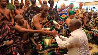 Dr. Bawumia Kneels Before Osagyefo Dr. Agyemang Badu II in a Powerful Moment!