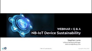 NB IoT Sustainability Webinar