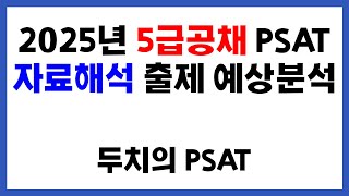 2025년 5급공채 PSAT 자료해석 영역 예측분석