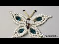 133 how to make elegant pearl and drop glass beads butterfly brooch 1