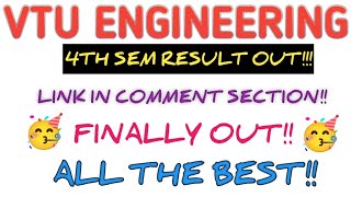 4TH SEM RESULT RELEASED!! #vtuupdate #examresult #vturesults