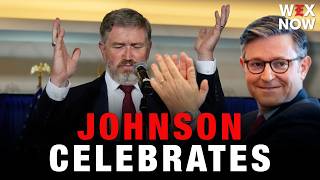 Speaker Mike Johnson celebrates Thomas Massie downfall