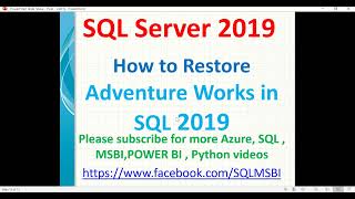 SQL 2019 New Feature | How to Restore Adventure Works in SQL 2019 | download adventureworks database