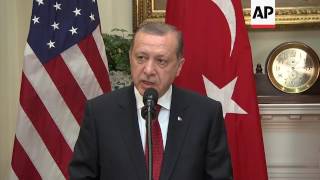 Erdogan condemns Kurdish groups at Trump presser