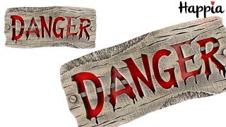 Вывеска «DANGER» с красной подсветкой / Декор к Хэллоуину / Обзор