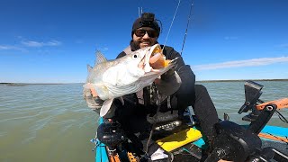 Gator Trout \u0026 Redfish Limit On Homemade Paddle Tail \u0026 Homemade Rod!!(South Texas Kayak Fishing)