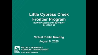 Little Cypress Creek Frontier Program - Virtual Public Meeting