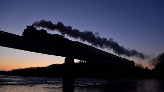 SL銀河ナイトクルーズ試運転 黄昏の北上川