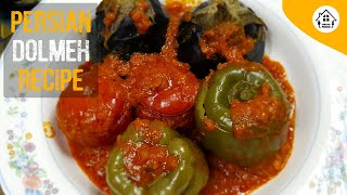 Persian Dolmeh (Eggplants ,Tomato , Bell Pepper)Recipe / Stuffed Eggplants ,Tomato , Bell Pepper