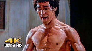 Lee is against Khan's guards at the underground base. Enter the Dragon