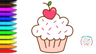 How to Draw cupcake || Cupcake drawing || Easy Drawing For kids || #drawing #coloring #draw