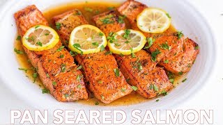 Easy Pan Seared Salmon Recipe  with Lemon Butter