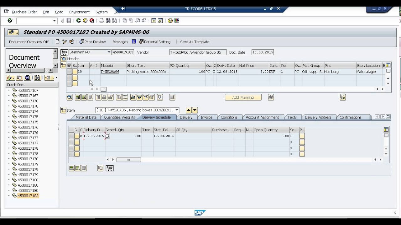 SAP MM Step-by-step: Display A Purchase Order (4) - YouTube