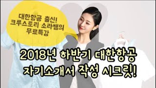 18년 하반기, 대한항공 자소서 작성 시크릿 대방출 | 크루스토리 소라쌤