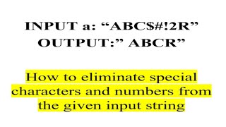 How To Eliminate Alphanumeric Characters In The Given String