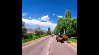 Bishkek-Naryn-Torugart highway #travel #nature #mountains #driving #summer #mountainroad