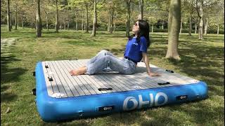 OHO Inflatable Floating Platform Custom Swimming Water Island Jet Ski Dock Mat with DWF Material