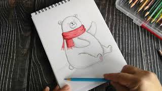 How To Draw A Cute Polar Bear | 怎样画可爱的北极熊