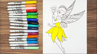 ✨🌼 Fairy Magic Unfolds: Speed Coloring Iridessa from Disney Fairies! 🎨💛