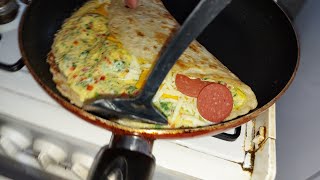 Lavaşlı omlet tarifi lezzet bombası 💣💣 Egg Bread taco Omelette Recipe Yumurta və lavaş omlet resepti