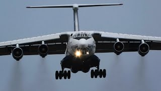 Silkway Ilyushin IL-76 Screaming Overhead Landing \u0026 Take Off Eindhoven Airport