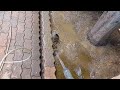 Cutting a trench with a pressure washer