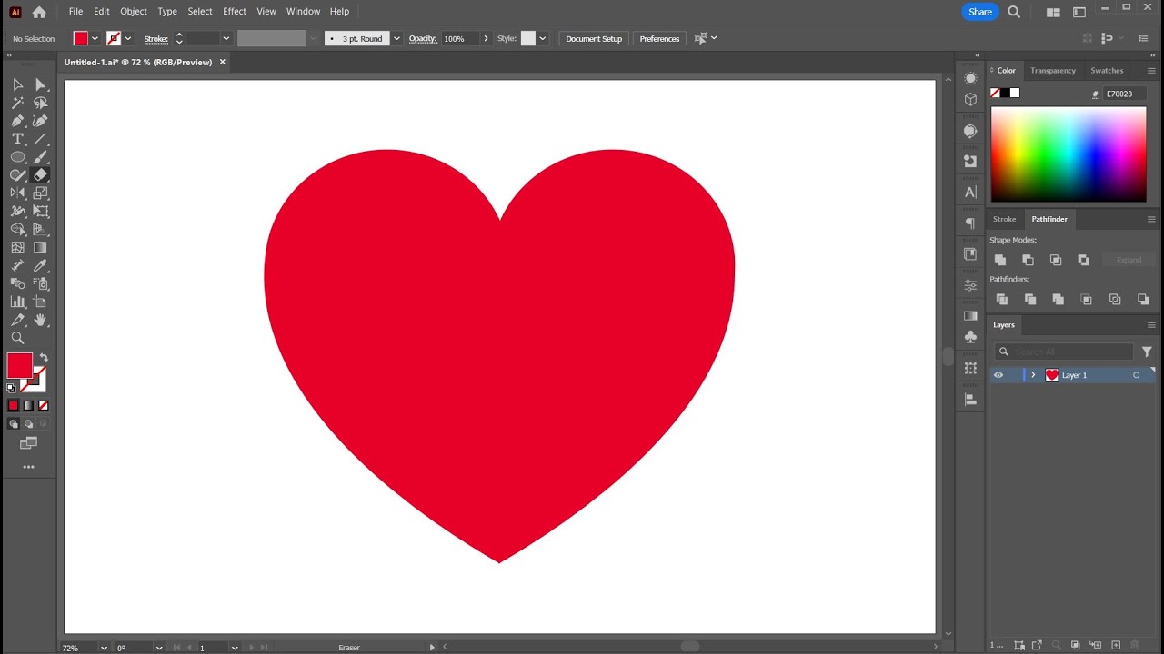How To Draw A Heart In Adobe Illustrator Youtube