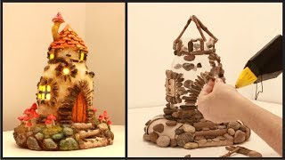 ❣DIY Fairy House Lamp Using Plastic Bottles and Pebbles❣