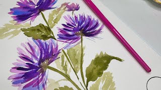 Let's Paint these FUN and simple Chrysanthemums with a FILBERT brush. SO EASY