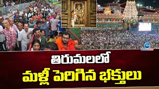 Huge Devotees Rush At Tirumala Tirupati Temple |  తిరుమలలో మళ్లీ పెరిగిన భక్తులు | AP | ZEE Telugu