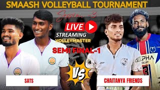 SemiFinal-1|SET 1|CHAITANYA TEAM vs SATS |TIGER|KALYAN|GANESH|ADI|GULABI|smaash volleyballTournament