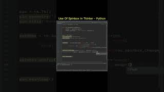 How To Use Spinbox in Tkinter - Python - Easy Steps #learnpython #tutorial #pythonprogramming