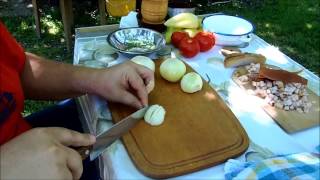 Gombás babos vadászragu-Mushroom stew with beans-Pilz Eintopf mit Bohnen