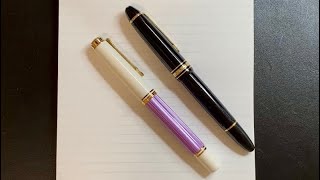 Comparison of the Montblanc 146 and Pelikan M600.