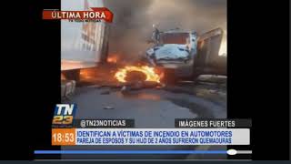 Identifican a víctimas de incendio en automotores en Zacapa