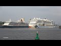 aidaperla u0026 queen victoria amazing horn battle at port of hamburg germany 4k quality video