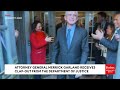 attorney general merrick garland receives clap out from the department of justice