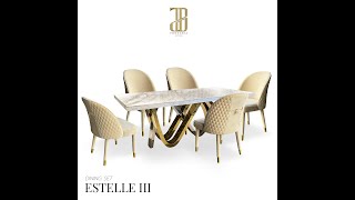 ESTELLE III luxurious Italian dining set : ชุดโต๊ะอาหารเหลี่ยม 6ที่นั่ง 200cm. รุ่น เอสเทล 3