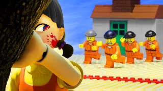 LEGO SQUID GAME! Red Light Green Light Parody Prison Break | LEGO Land