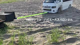 2021スタック大会　初登場コンバイン2号機　砂浜でスタック Car Stuck In Sand